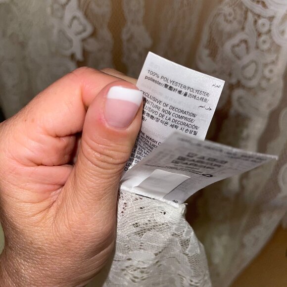 INC International Concepts Womens Robe Size Medium White Lace Floral Casual - Picture 9 of 14